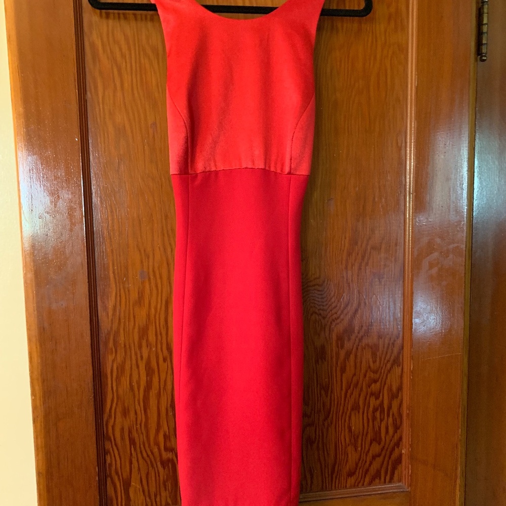 Red dress with cross over in the back
